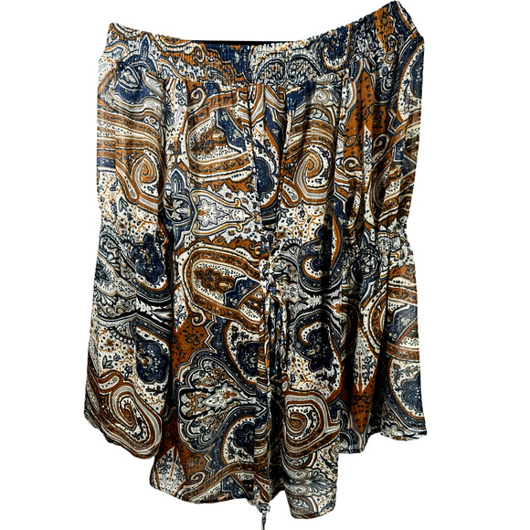 Anthropologie Blu Pepper Off Shoulder Boho Smock Flounse Cowgirl Blouse Women M - Picture 2 of 12